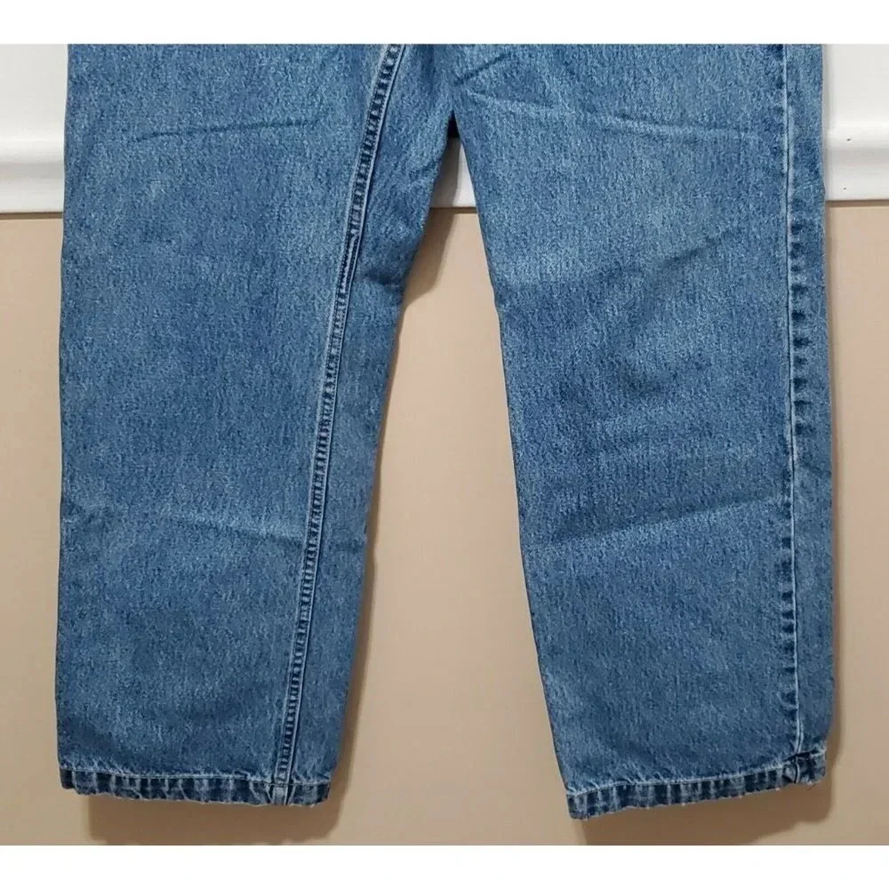 VTG U.S. Polo Assn Men Blue Relax Fit Loose Fit Logo Straight Jeans